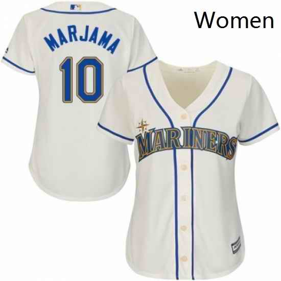 Womens Majestic Seattle Mariners 10 Mike Marjama Replica Cream Alternate Cool Base MLB Jersey